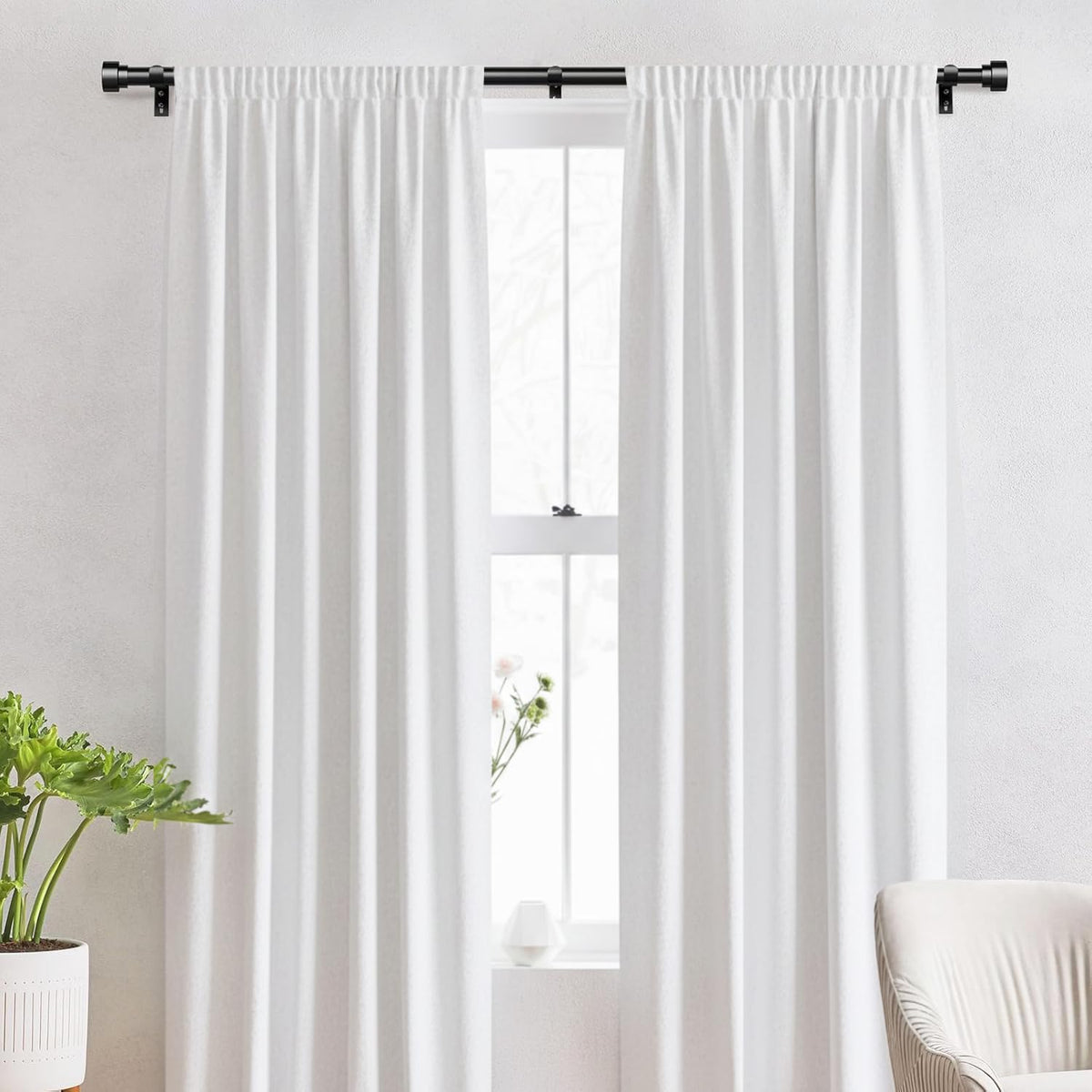 IFELS adjustable curtain rods with splice nuts for precise, jam-free installation