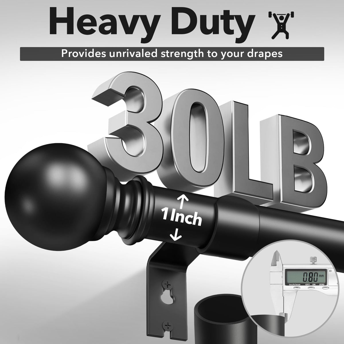 IFELS adjustable rod system allows precise sizing for 32-120 inches.
