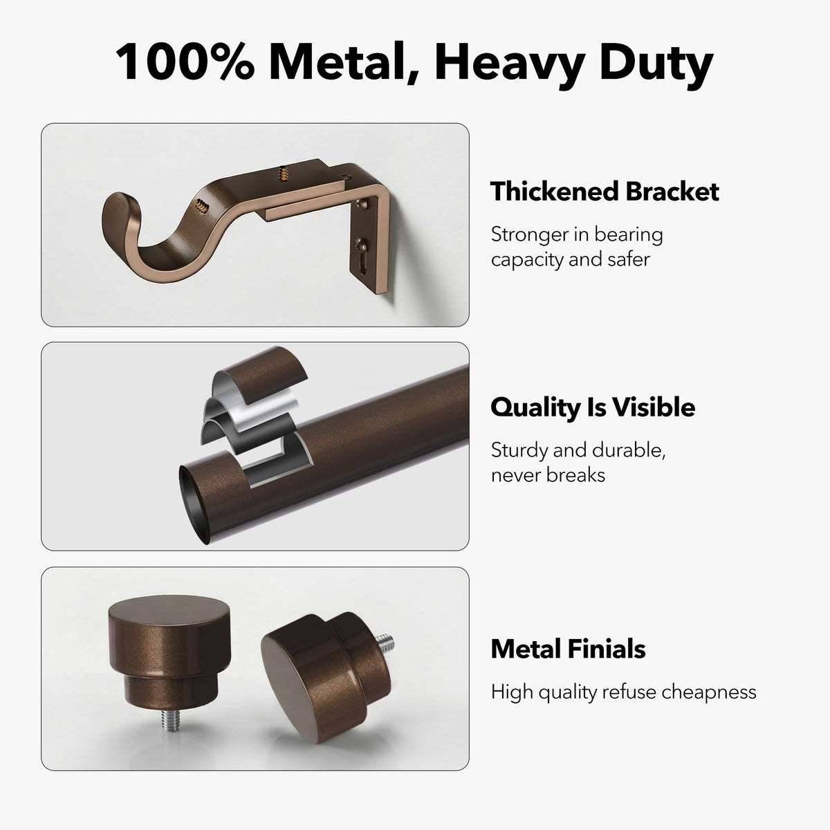 IFELS bronze finish curtain rod in living room setting