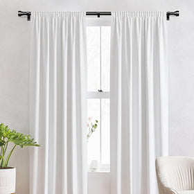 IFELS curtain rod 1-inch diameter in matte black adds modern style.