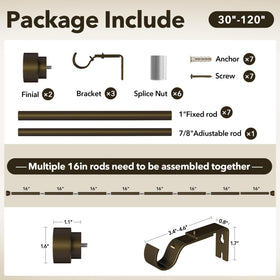 IFELS curtain rod showing 50lb weight capacity