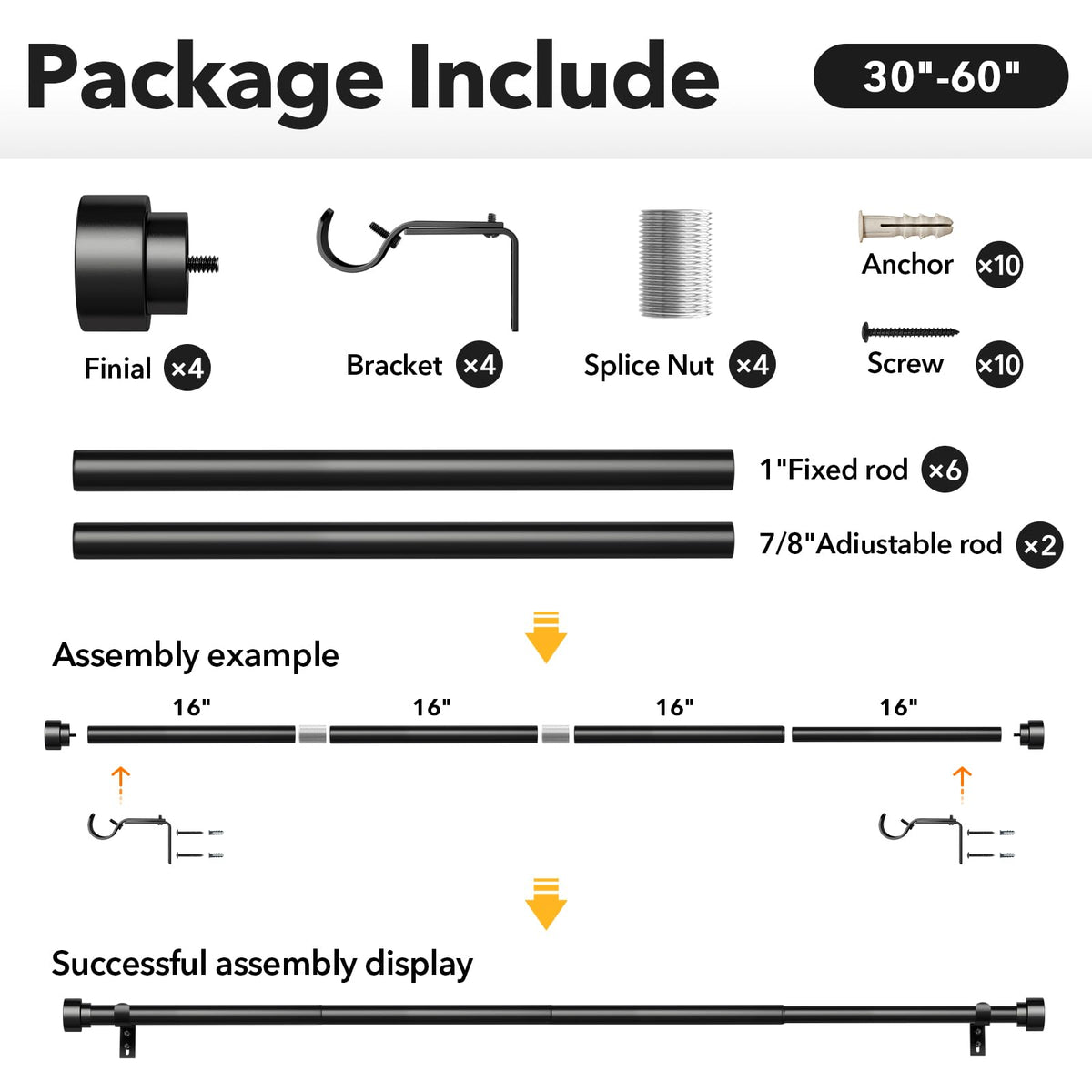 IFELS thick brackets provide sturdy support for heavy drapes.