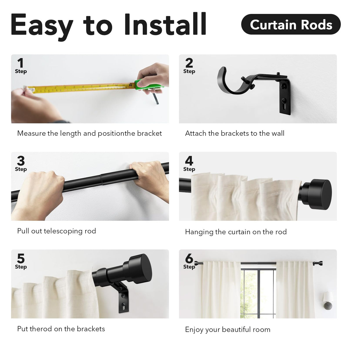 IFELS suitable for sheer to blackout curtains in any room.