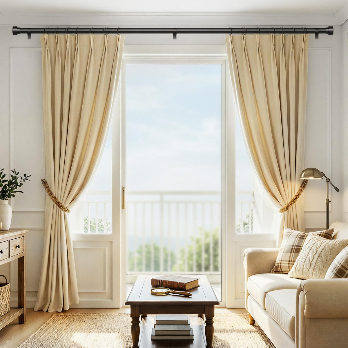 IFELS easy-install curtain rod assembly demonstrated for quick setup.