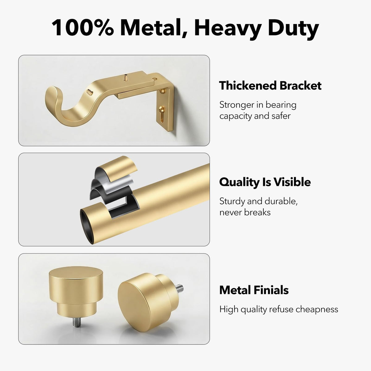 IFELS included hardware enables quick, tool-friendly curtain rod setup.