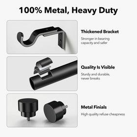 IFELS easy-install curtain rods with brackets for quick setup