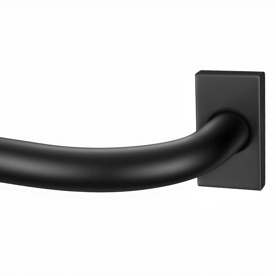 IFELS heavy-duty blackout curtain rod with wrap-around front view for full room darkness