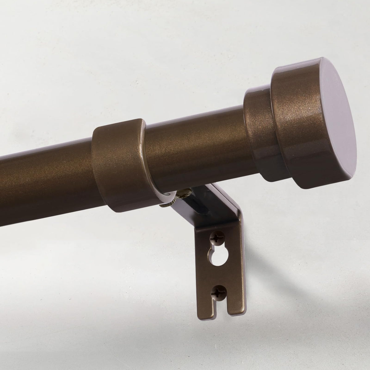 IFELS heavy-duty curtain rod bronze 1in assembled for wide windows