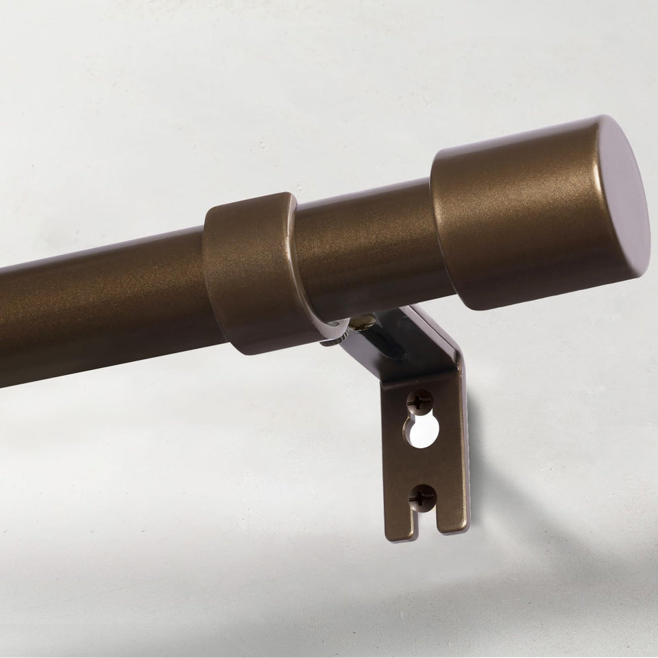 IFELS heavy-duty bronze curtain rod 66-120 inch front view showing sturdy design for heavy drapes