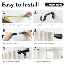 IFELS curtain rod suits living rooms and bedrooms with modern farmhouse decor