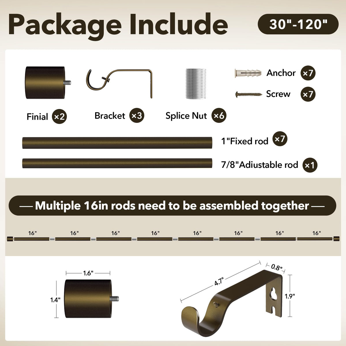 IFELS matte bronze curtain rod close-up emphasizing contemporary texture