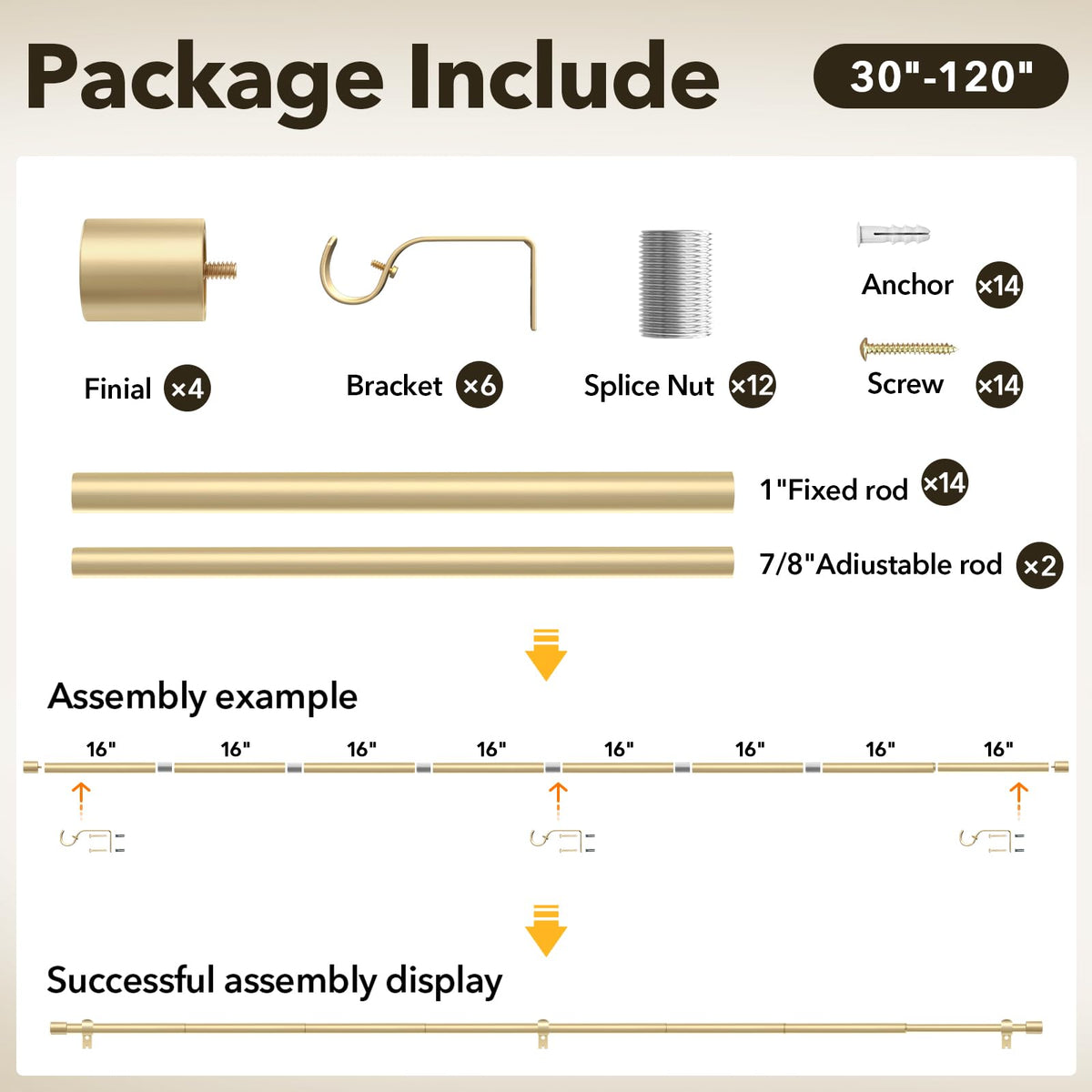 IFELS modern-gold curtain rod elevates living spaces with clean lines and durability.