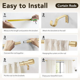 IFELS wide-window curtain rod fits diverse layouts from 66 to 120 inches.