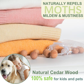 ifeolo natural cedar ball pack used with sweaters to refresh fabrics naturally
