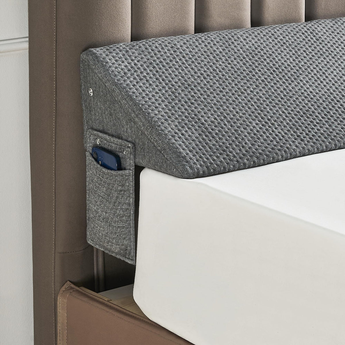 IFNOW queen size bed wedge fills headboard gap for stable sleep.