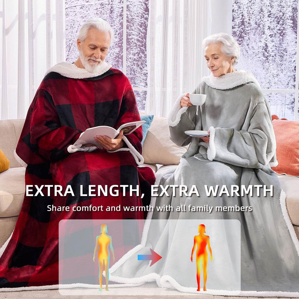 IFNOW Sherpa wearable blanket with sleeves folded for compact storage and quick warmth