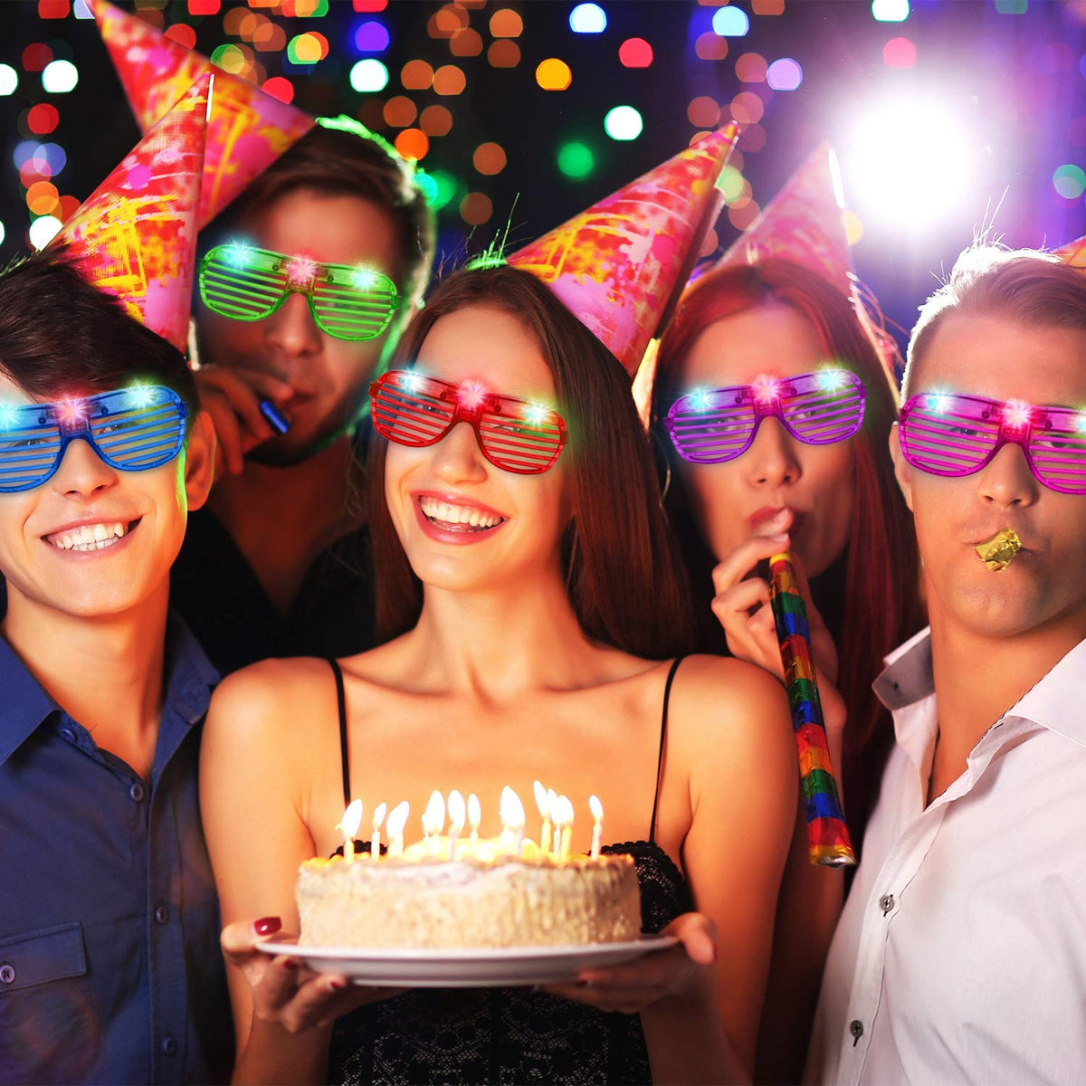 iGeeKid neon party glasses available in five colors for guests.