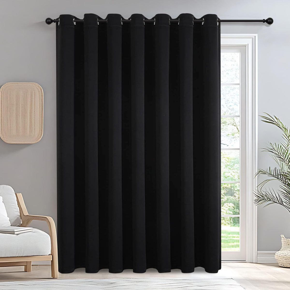 IGEMAEVE blackout curtains bedroom setup with a pitch-dark room for restful sleep