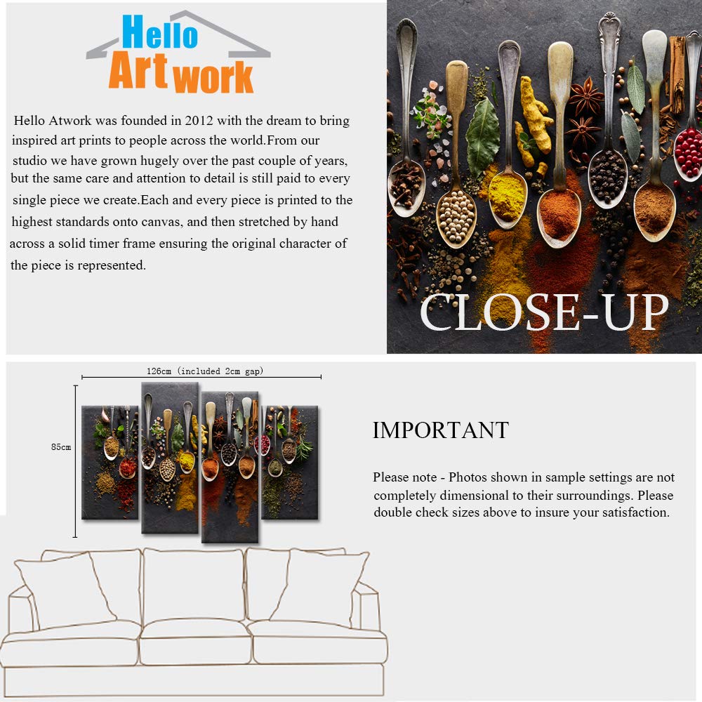 iHAPPYWALL Ready-to-hang four-piece set for living room or kitchen walls