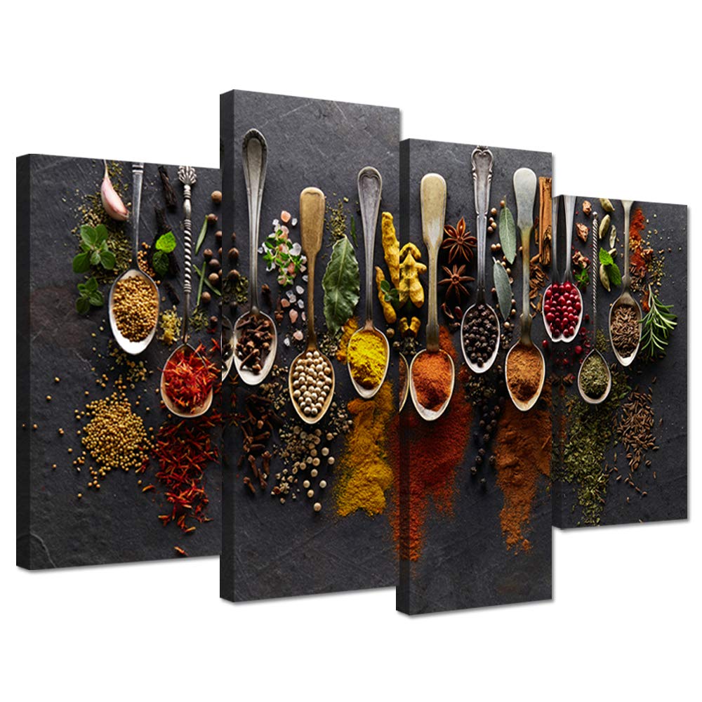iHAPPYWALL Spice in Spoon canvas art for kitchen decor with vintage warmth