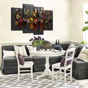 iHAPPYWALL Spice-in-spoon close-up canvas art adds kitchen character