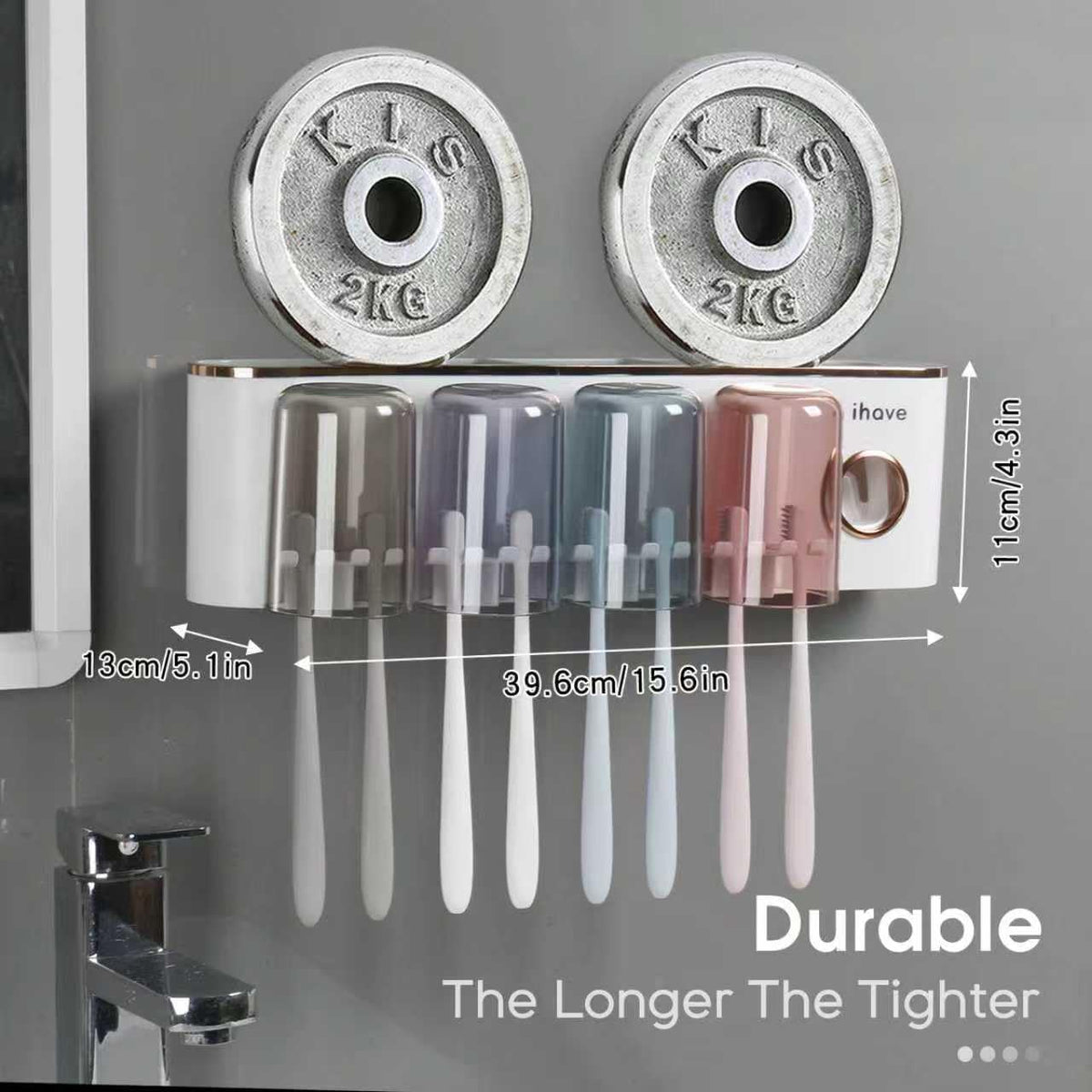 ihave adhesive-strip installation allows drill-free mounting on smooth surfaces.