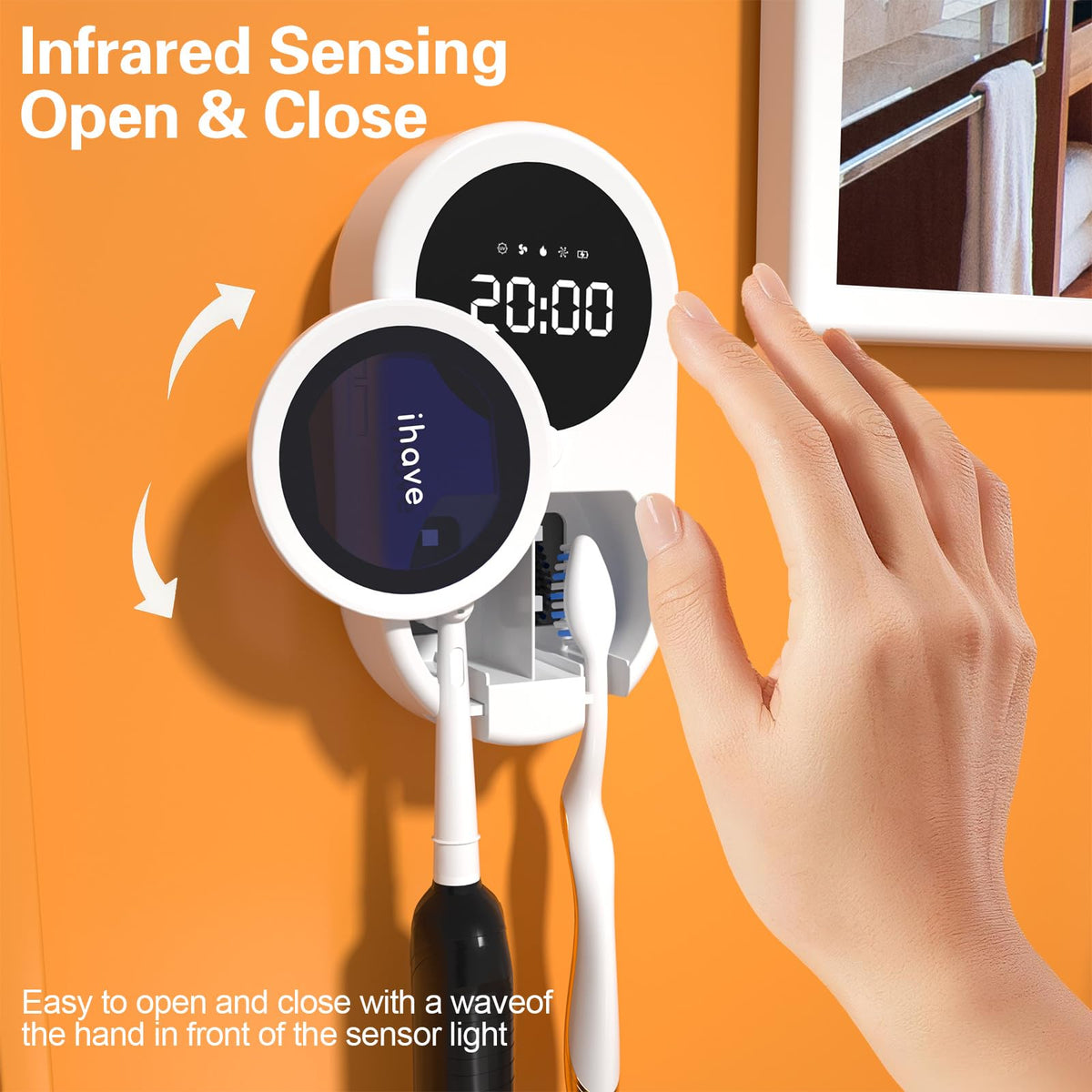 iHave LED status display shows cycle progress and battery.