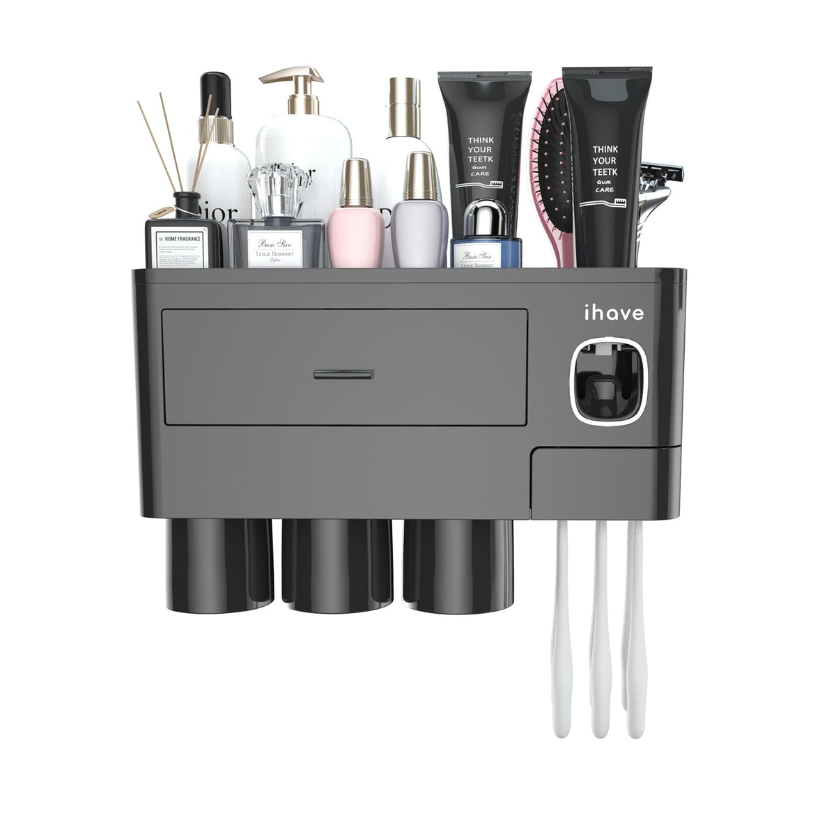 iHave magnetic mouthwash cups with upside-down drain prevent spills