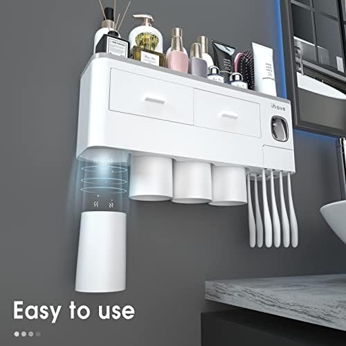 iHave magnetic mouthwash cups with upside-down drainage for quick access.
