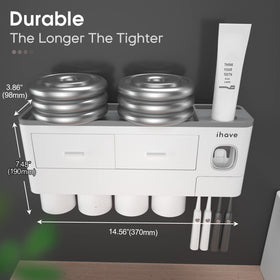 iHave bathroom organizer includes two cosmetic drawers for small items.