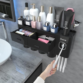 iHave toothbrush holders wall-mounted four-cup setup keeps brushes organized and accessible.