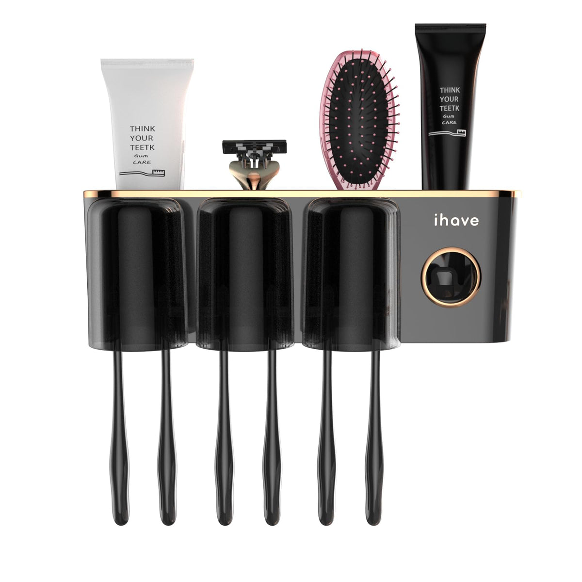 iHave toothbrush holder drains water for a dry, ventilated surface
