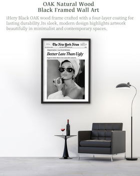 iHery black frame canvas art suited for bathrooms and dorm spaces