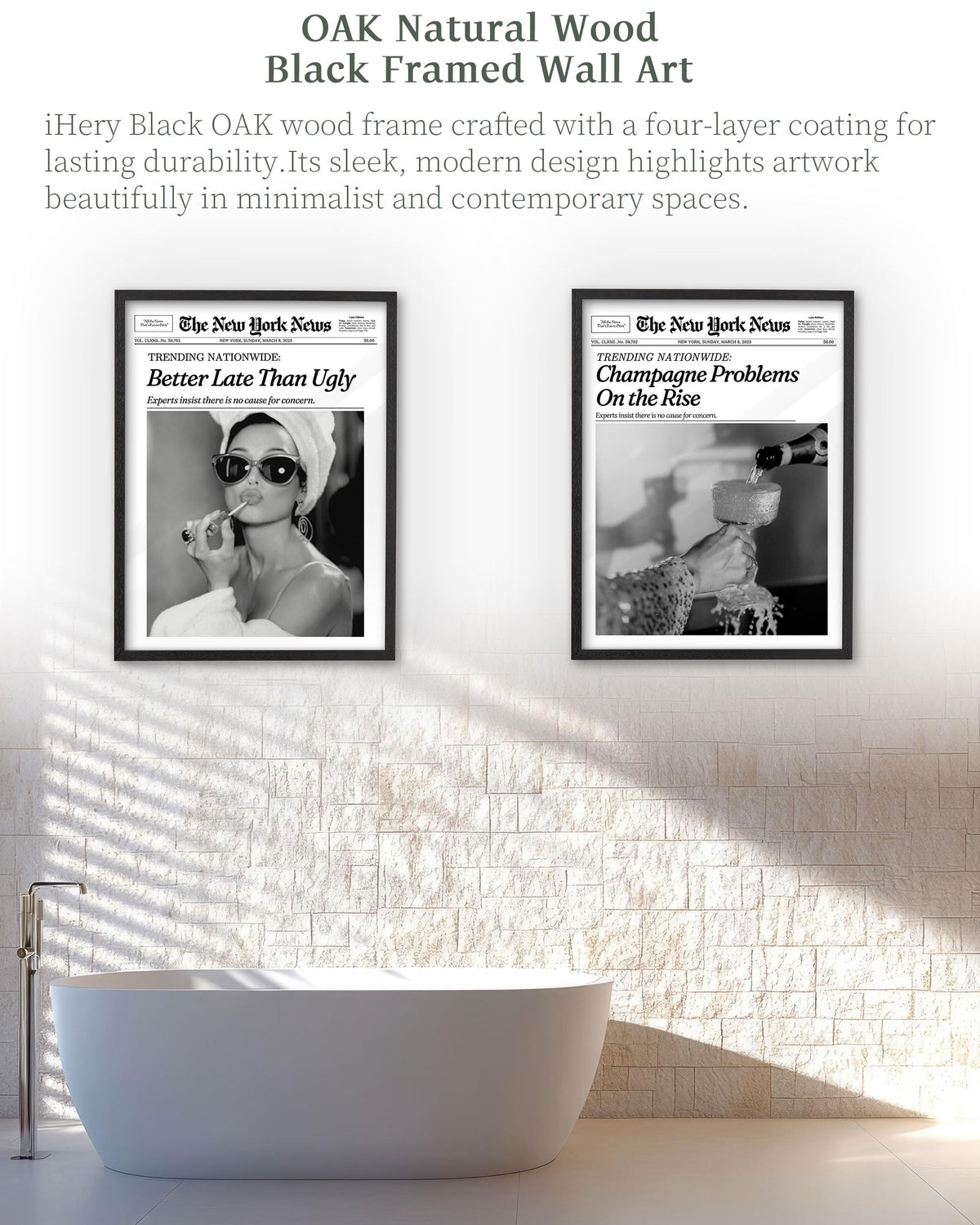 iHery vintage Audrey Hepburn quote wall art with witty design