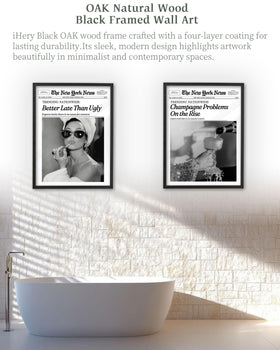iHery vintage Audrey Hepburn quote wall art with witty design