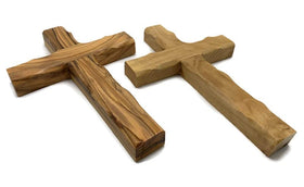 iHoly Land Crafts extra large olive wood cross 10 by 6 inches for grand display
