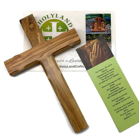 iHoly Land Crafts small olive wood cross 4.75 by 3.4 inches