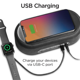 iHome iBTW112 USB-C charger back panel powers multiple devices