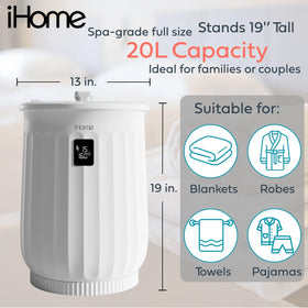 iHome Luxury 20L towel warmer interior shows space for two large towels