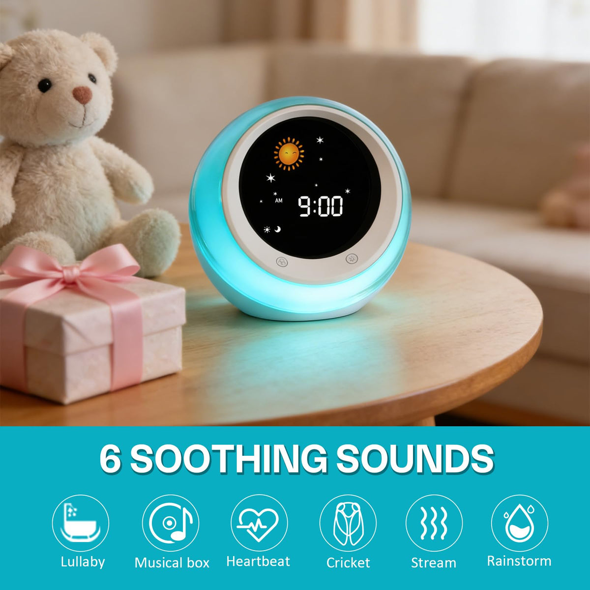 iHoo child lock and dimmable backlight ensure safe, peaceful nights