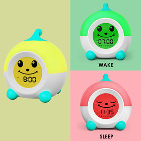 iHoo Ok to Wake alarm clock emoji indicators signaling wake time with a friendly smile