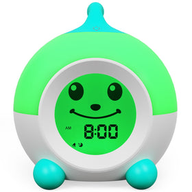 iHoo Ok to Wake alarm clock front view showing kid-friendly design for easy time cues