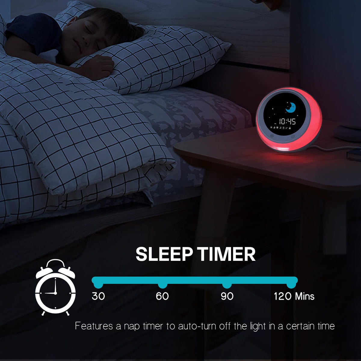 iHoo soothing night light with adjustable brightness for bedtime comfort