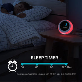 iHoo soothing night light with adjustable brightness for bedtime comfort