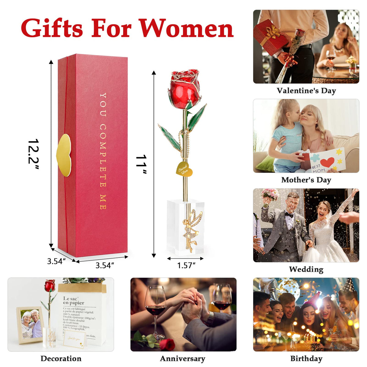 ihoomee rose in red magnetic clasp box makes a premium gift