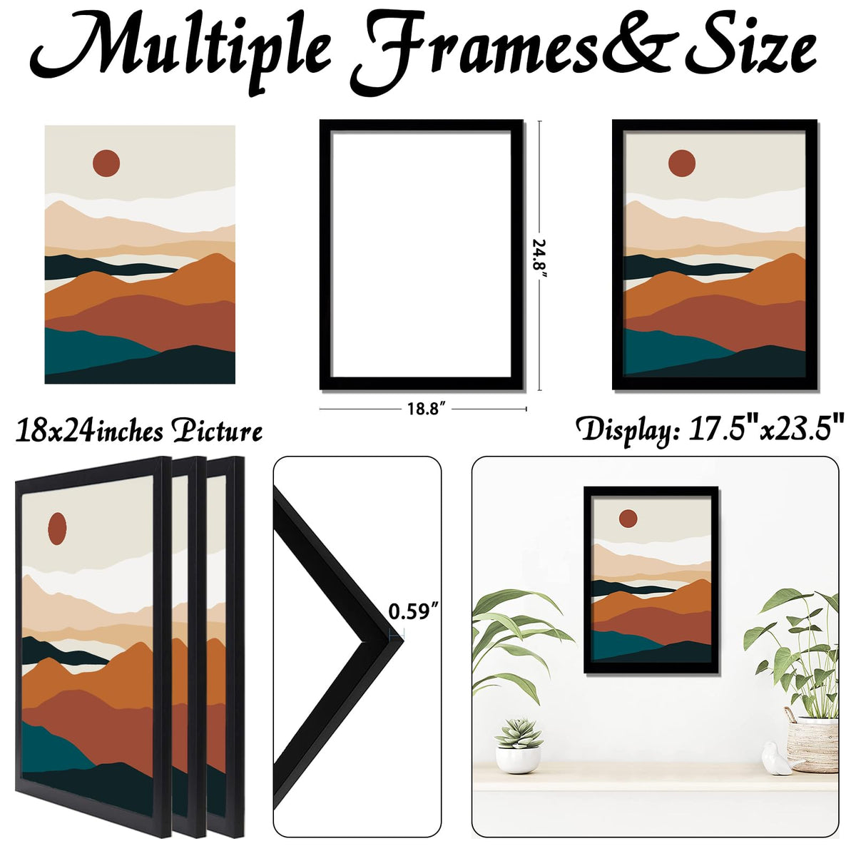 ijuerybai 18x24 frame wall mount demonstrates secure wall display option