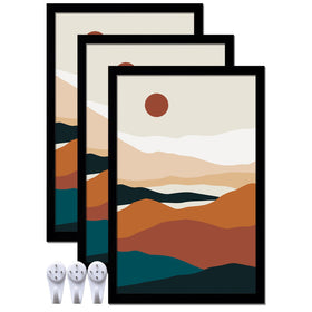 ijuerybai black 11x17 frame set of 3 front view for wall-ready collage display
