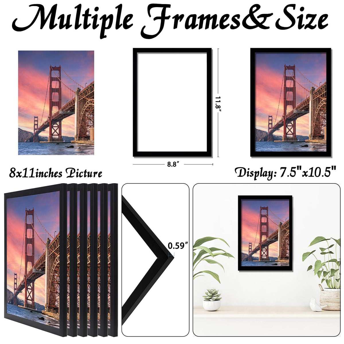 ijuerybai wall display supports portrait or landscape arrangements.