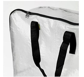 IKEA DIMPA moisture-proof bag close-up highlights durable polypropylene material for long-term use.