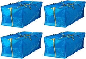 IKEA Frakta blue bag 4-pack front view, versatile storage solution for shopping.